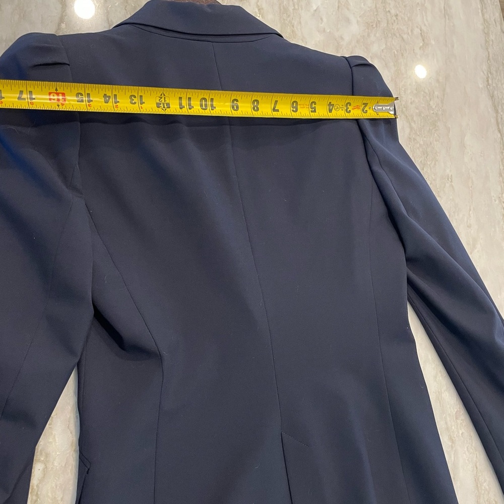 Zara navy puffer blazer gold button - Picture 5 of 7